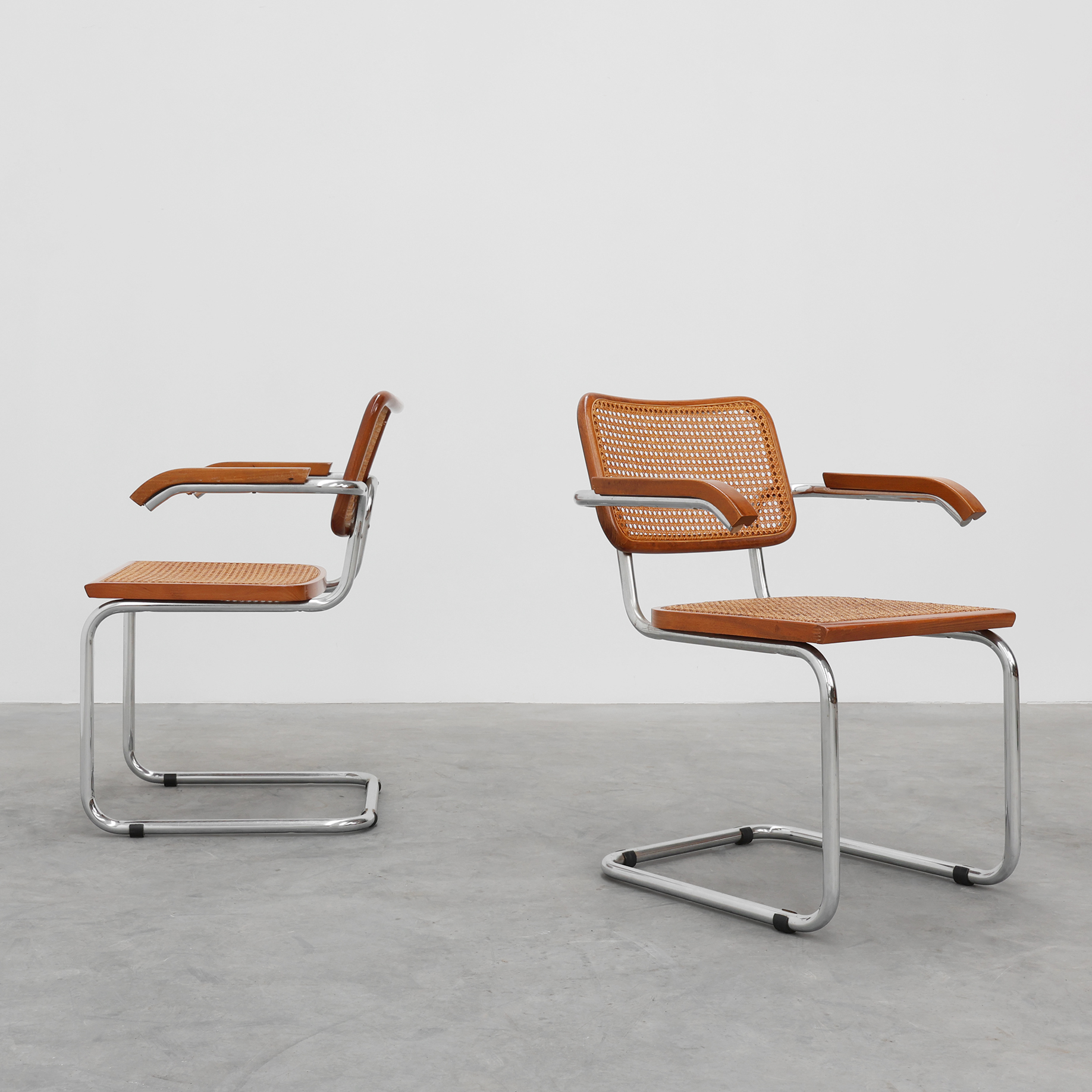 Two Bauhaus Cesca B64 Armchairs by Marcel Breuer, Italy 1928 -img
